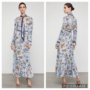 BCBG MaxAzria Floral Maxi Dress Women Size 0 Blue